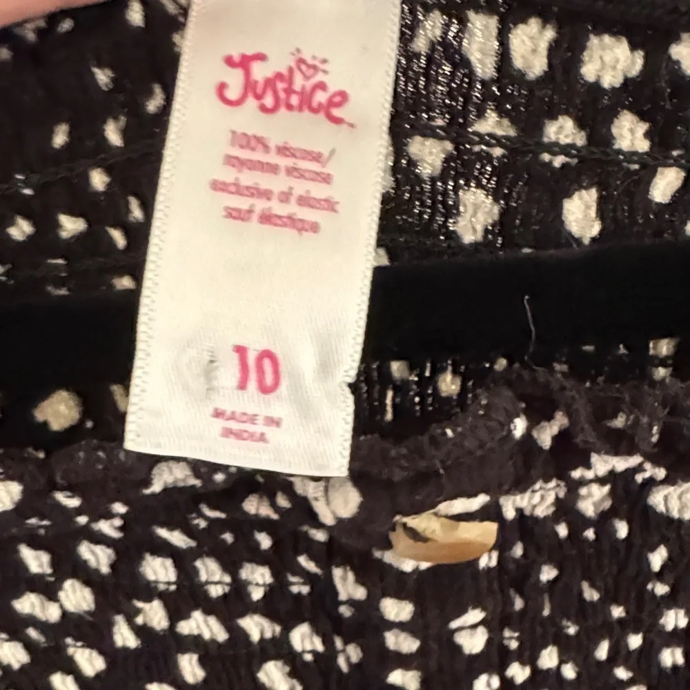 Justice Black and White Spotted Jumpsuit with pockets size 10